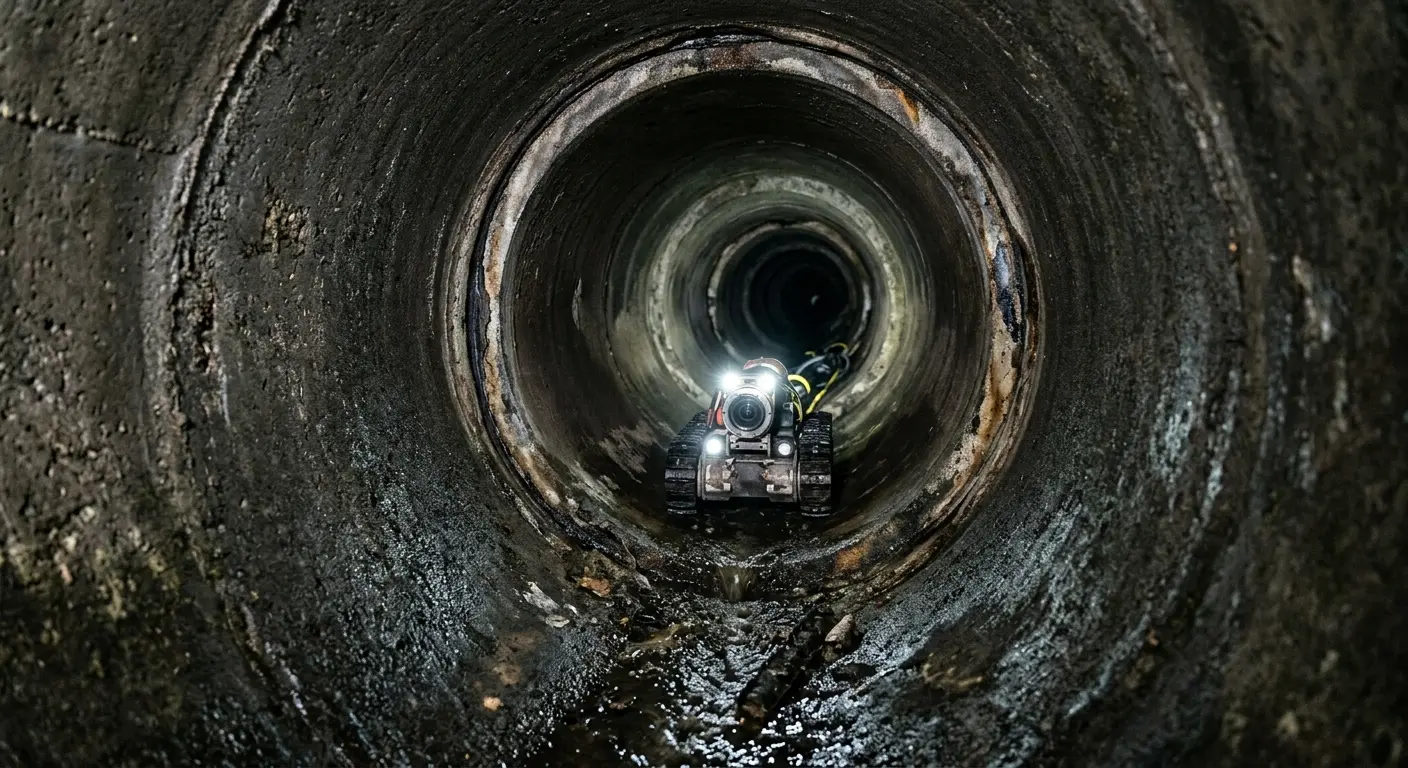 Robotic sewer camera inspecting pipe interior for Sewer Line Repair in Granite City
